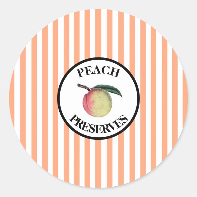 Pegatina Redonda Peach Preserve (Anverso)