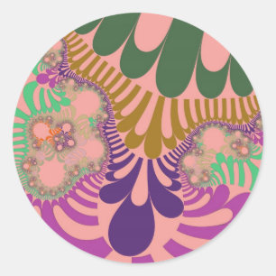 Pegatina Redonda Peach Rainbow Mod