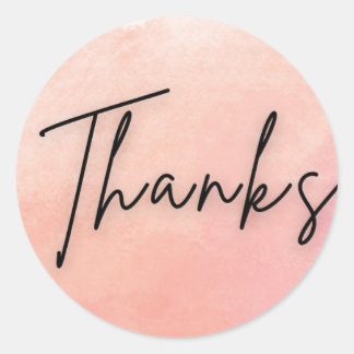 Pegatina Redonda Peach Thanks Sticker