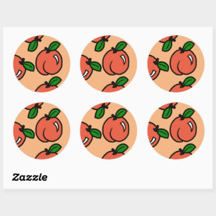 Pegatina Redonda Peaches
