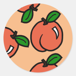 Pegatina Redonda Peaches