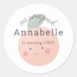 Pegatina Redonda Peaches y Cream Cute Kawaii Chica Cumpleaños