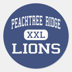 Pegatina Redonda Peachtree Ridge - leones - alto - Suwanee Georgia