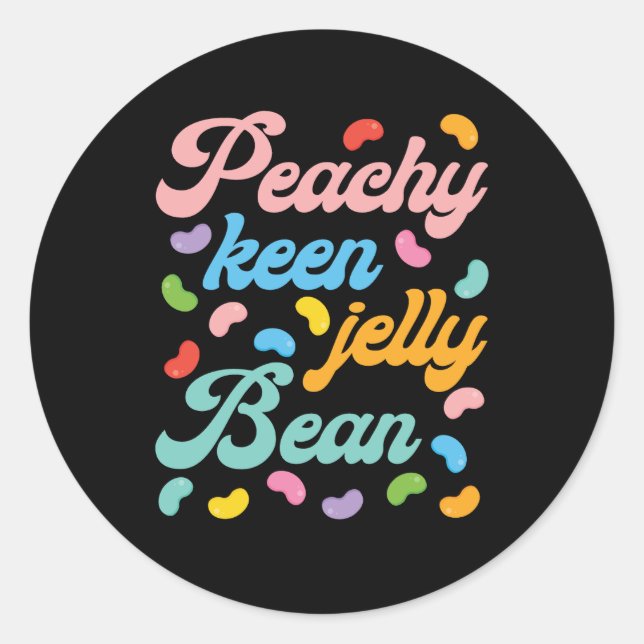 Pegatina Redonda Peachy Keen Jelly Bean (Anverso)