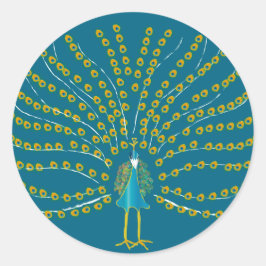 Pegatina Redonda Peacock