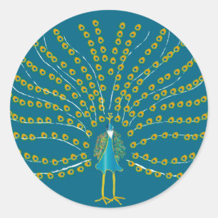 Pegatina Redonda Peacock