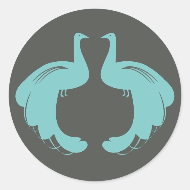 Pegatina Redonda PEACOCKS en Pegatinas de AQUA (Anverso)