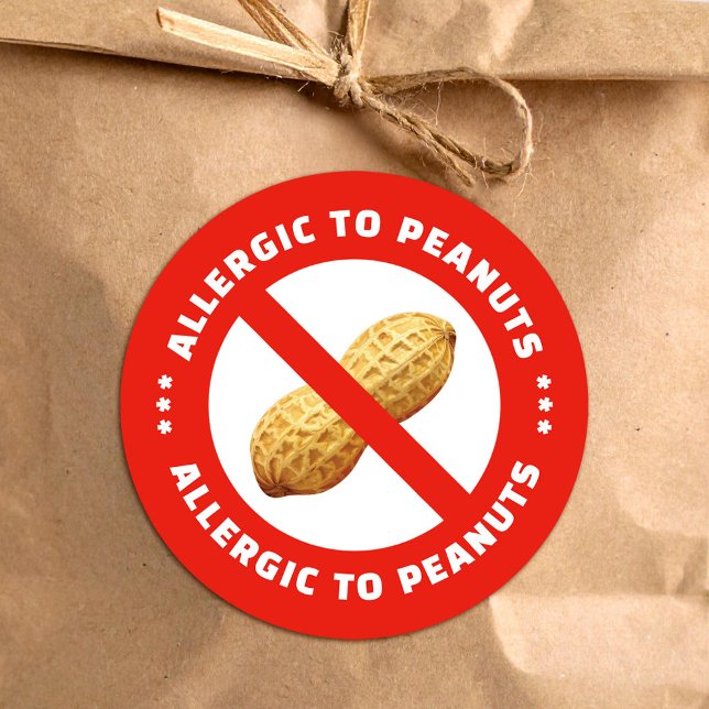 Pegatina Redonda Peanut allergy warning food alert (Subido por el creador)
