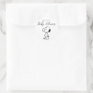 Pegatina Redonda Peanuts Snoopy   BABY SHOWER