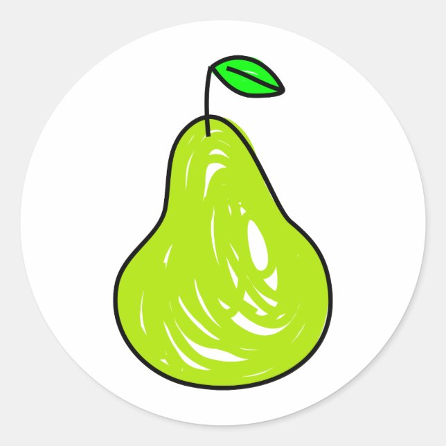 Pegatina Redonda Pear (Anverso)