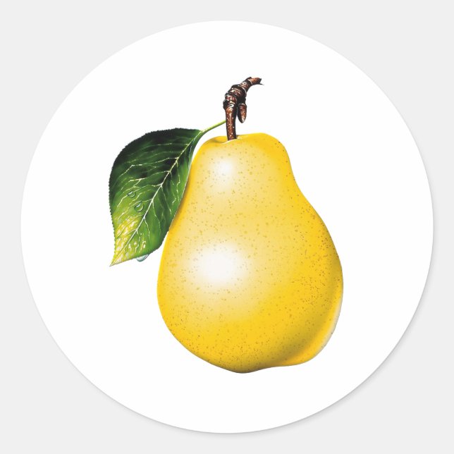 Pegatina Redonda Pear (Anverso)