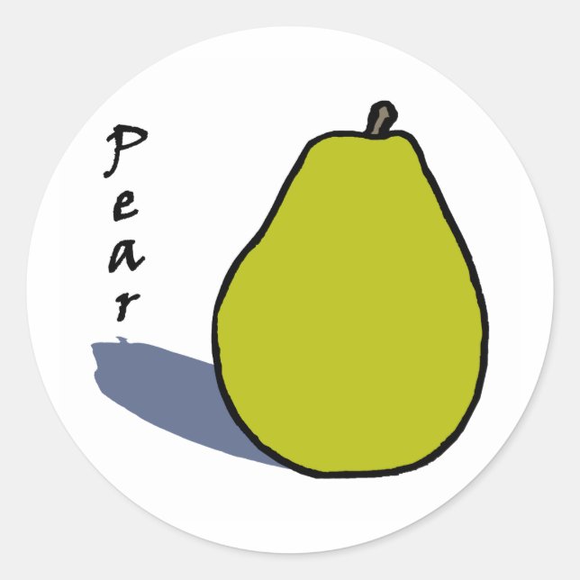 Pegatina Redonda Pear (Anverso)