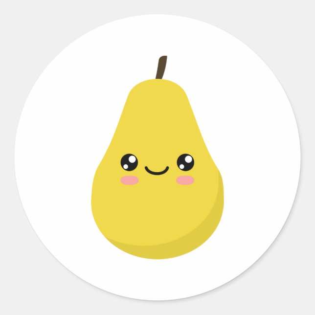 Pegatina Redonda Pear (Anverso)