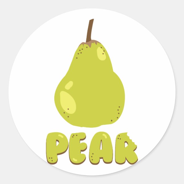 Pegatina Redonda Pear Fruto (Anverso)