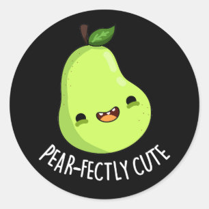 Pegatina Redonda Pear Pear Pun Dark BG