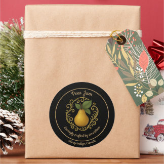 Pegatina Redonda Pear Serenity – Artisan Jam Label