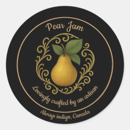 Pegatina Redonda Pear Serenity – Artisan Jam Label