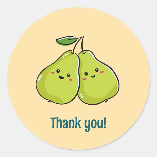 Pegatina Redonda Pears Say Gracias (Anverso)
