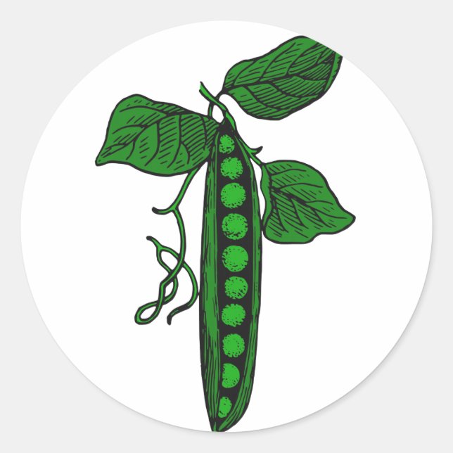 Pegatina Redonda Peas en Pod (Anverso)
