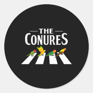 Pegatina Redonda Peatón Del Loro Conure Para Un Dueño De Conure