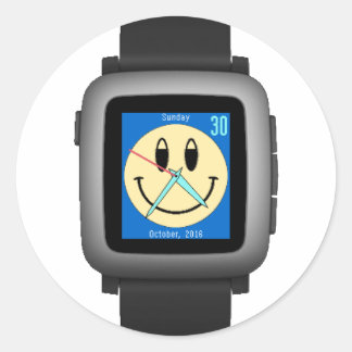 Pegatina Redonda Pebble Time Black