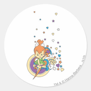 Pegatina Redonda PEBBLES™ En Las Estrellas �