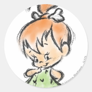 Pegatina Redonda PEBBLES™ - Esbozo dibujado a mano