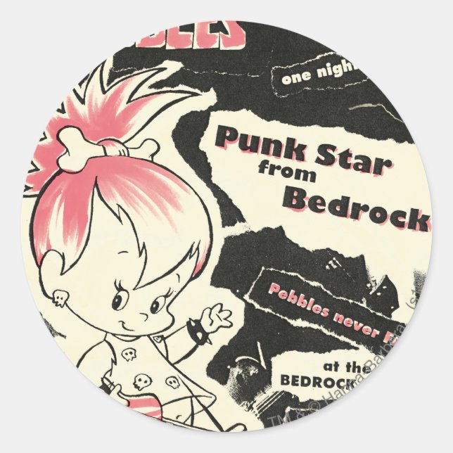 Pegatina Redonda PEBBLES™ Punk Rock Legend (Anverso)