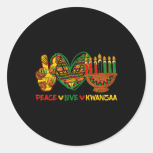 Pegatina Redonda Pecae Love Kwanzaa Kinara Principios Velas Pan A