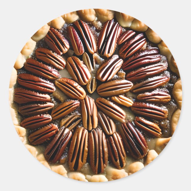 Pegatina Redonda Pecan Pie Food (Anverso)