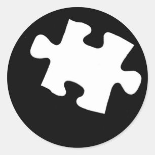 Pegatina Redonda Pedazo que falta del rompecabezas