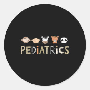 Pegatina Redonda Pediatra pediatra pediátrica pediatra animales abu