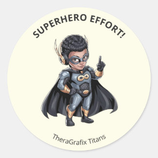Pegatina Redonda Pediatric Therapy Superhero Reward Sticker