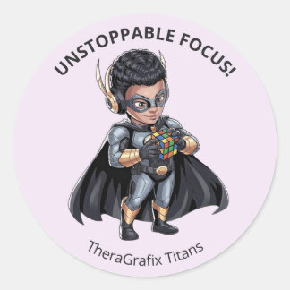Pegatina Redonda Pediatric Therapy Superhero Reward Sticker