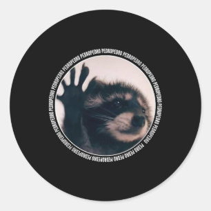 Pegatina Redonda Pedro Funny Raccoon Dancing Meme