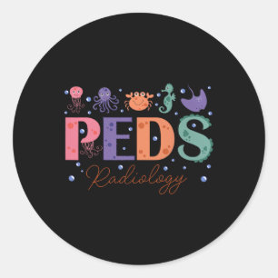 Pegatina Redonda Peds Radiología Mar Pediátrico Radiología Animal P