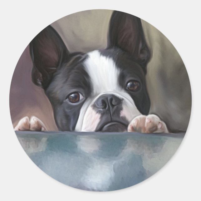 Pegatina Redonda Peek A Boo (Anverso)