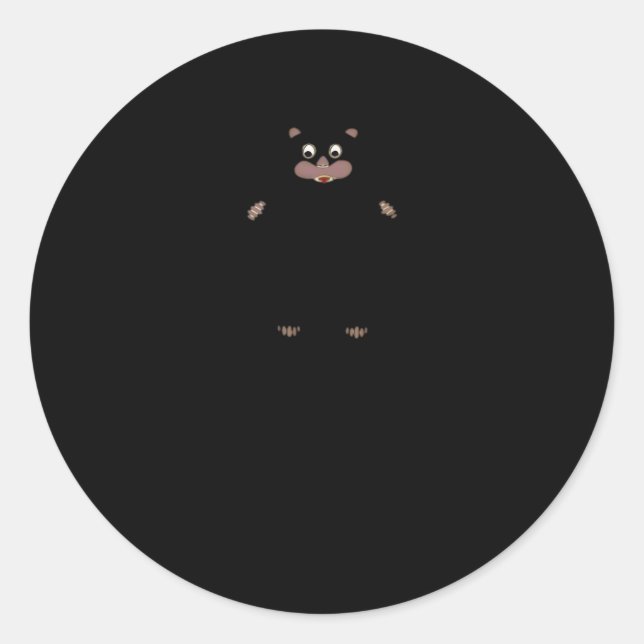 Pegatina Redonda Peekabo (blanco) (Anverso)