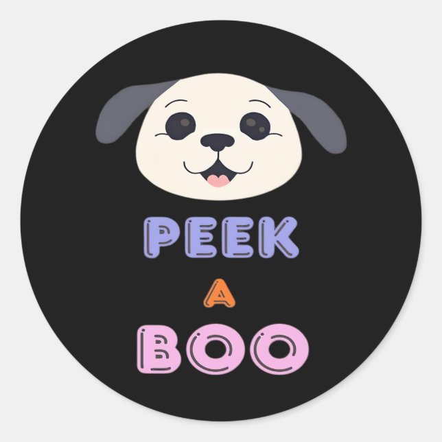 Pegatina Redonda Peekaboo Basic Design (Anverso)
