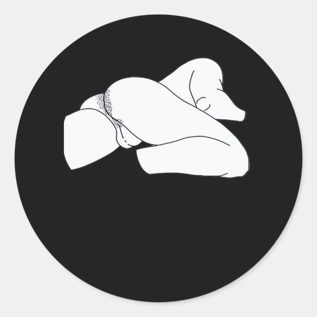 Pegatina Redonda Peekaboo Classic Funny (Anverso)