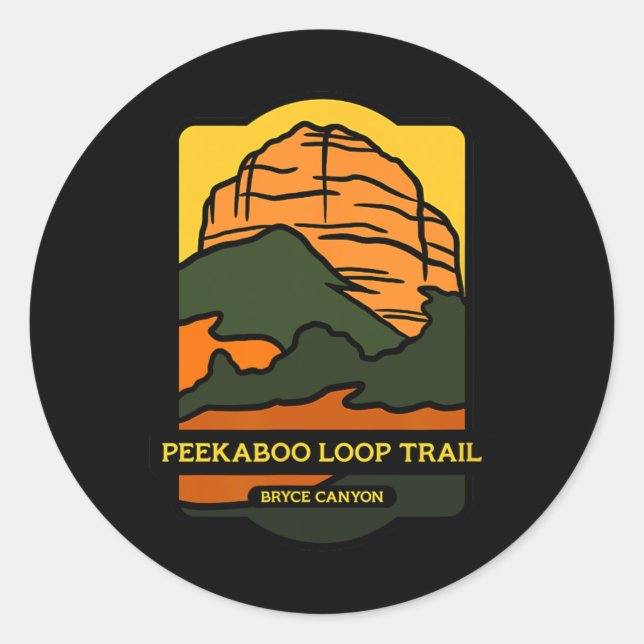 Pegatina Redonda Peekaboo Loop Trail - Bryce Canyon Horseback Ridin (Anverso)