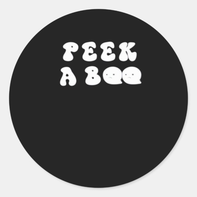 Pegatina Redonda Peekaboo Spooky Slogan (Anverso)