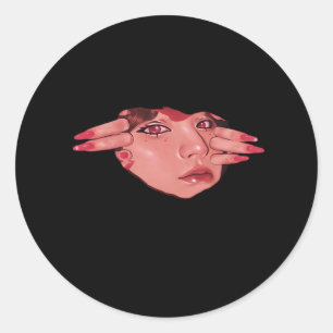 Pegatina Redonda Peekaboo - Vibes Sloth Design