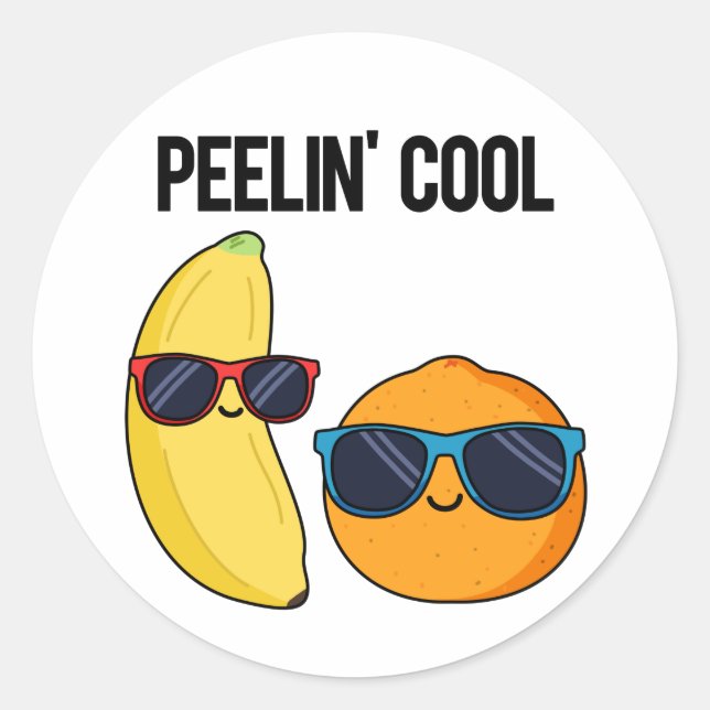 Pegatina Redonda Peelin Guay Funny Fruit Pun (Anverso)