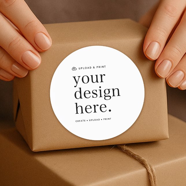Pegatina Redonda Pega tu diseño Subir 3" redondo (A versatile sticker template for personal or business use, available on a sheet or bulk roll)