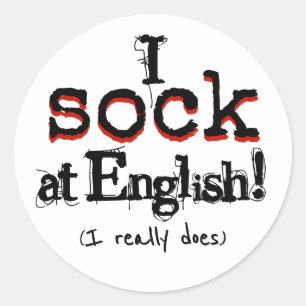 Pegatina Redonda Pegar chiste de gramática Humor Gramática friki