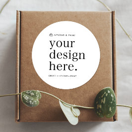 Pegatina Redonda Pegar su diseño Subir 3" redondo