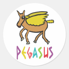 Pegatina Redonda Pegasus