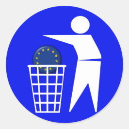 Pegatina Redonda Pegatina: Anti- UE protesta 2c -