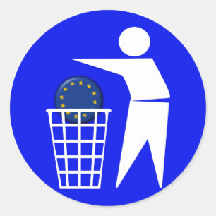 Pegatina Redonda Pegatina: Anti- UE protesta 2c -